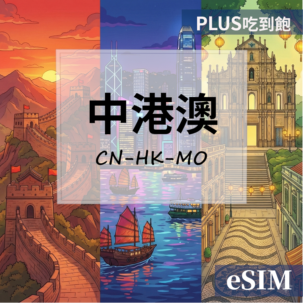 【Esim】中港澳-PLUS真吃到飽 OUtrip